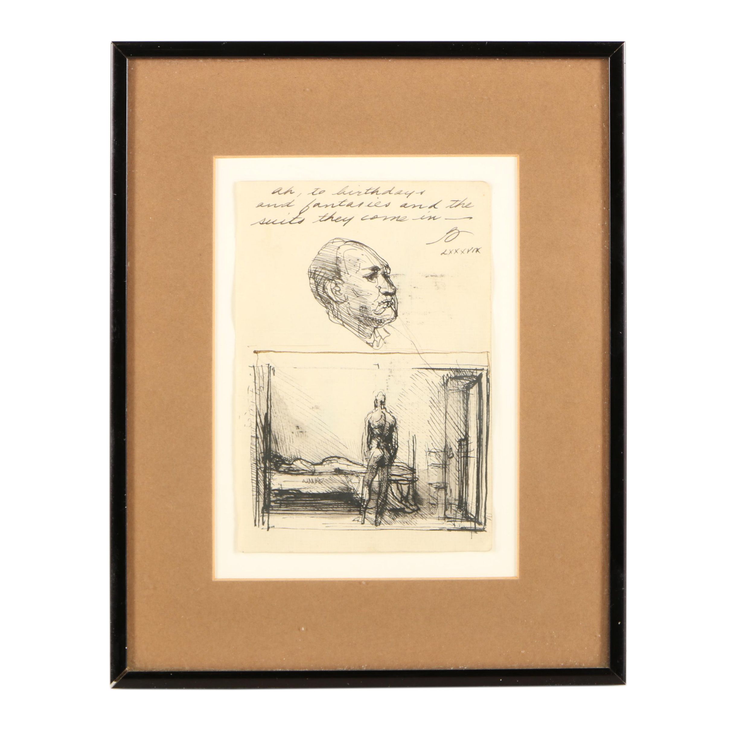 1994 Ink Drawing of Figures