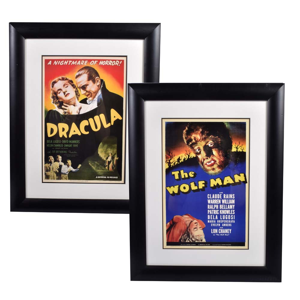 "Dracula" and "The Wolf Man" Classic Movie Posters