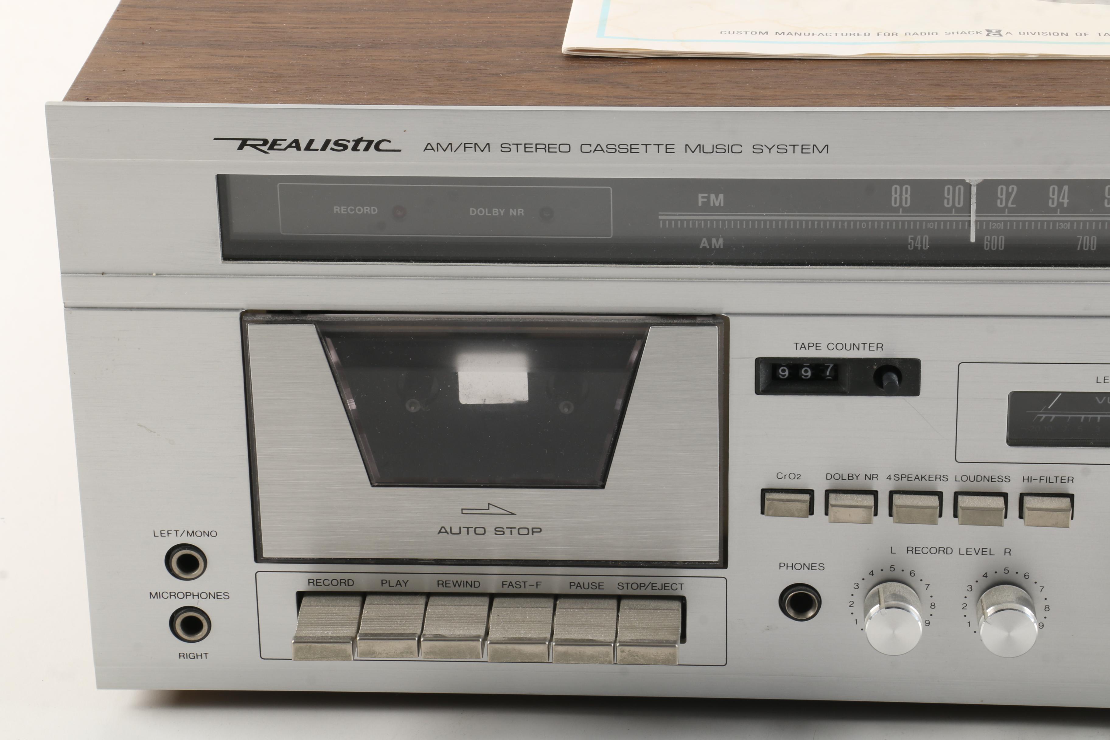 Vintage Realistic AM/FM Stereo Cassette System