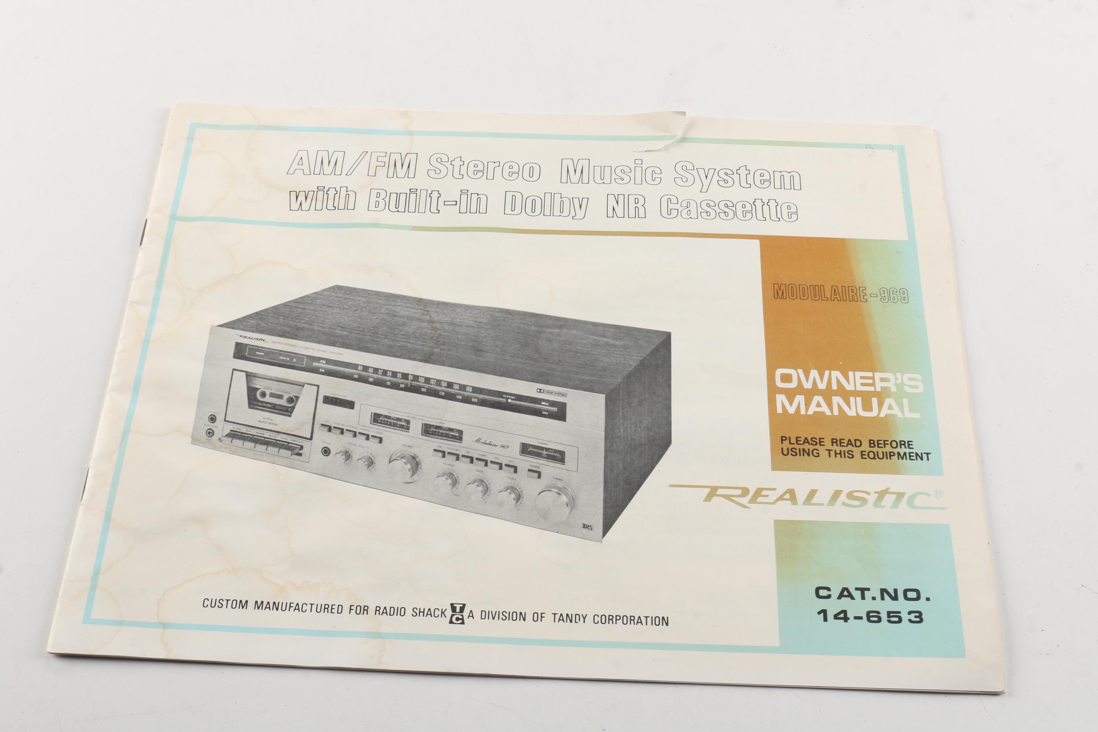 Vintage Realistic AM/FM Stereo Cassette System