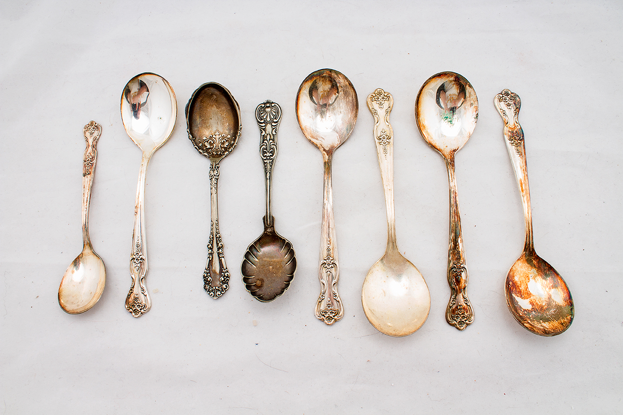 Rogers Silver Plate Flatware in "Magnolia" and Vintage Sheffield Carving Set