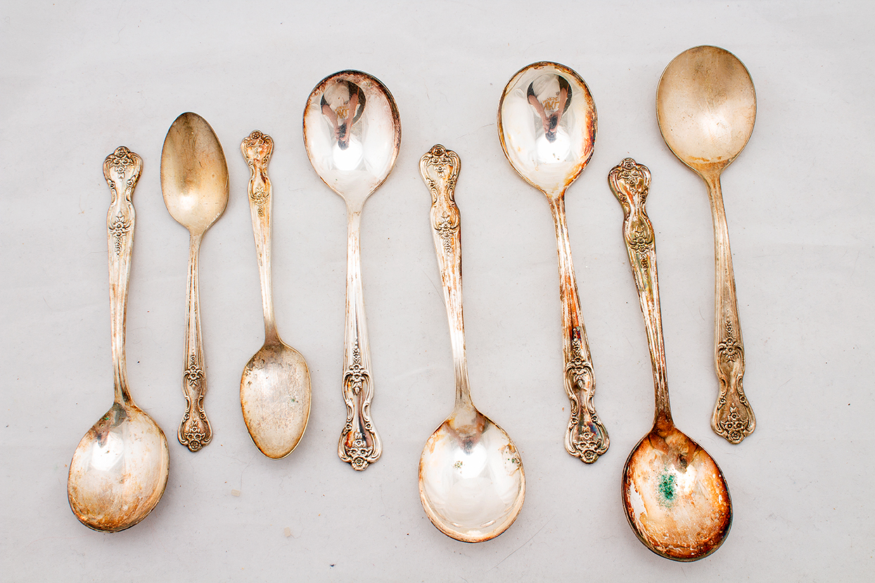 Rogers Silver Plate Flatware in "Magnolia" and Vintage Sheffield Carving Set