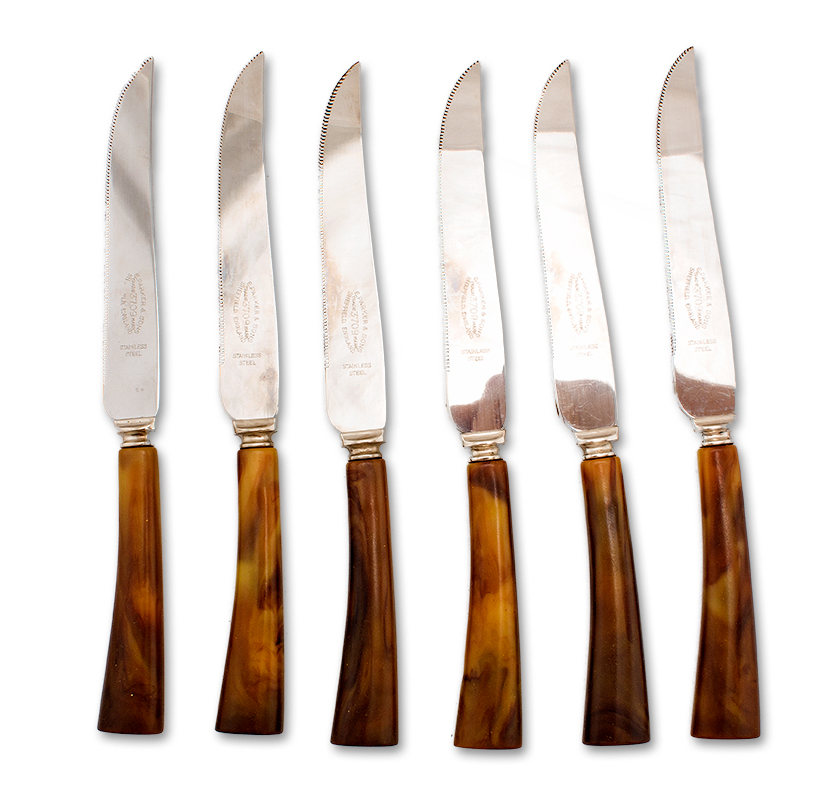 Rogers Silver Plate Flatware in "Magnolia" and Vintage Sheffield Carving Set