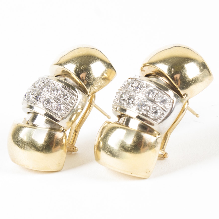 14K Yellow 1.10 CTW Diamond Earrings