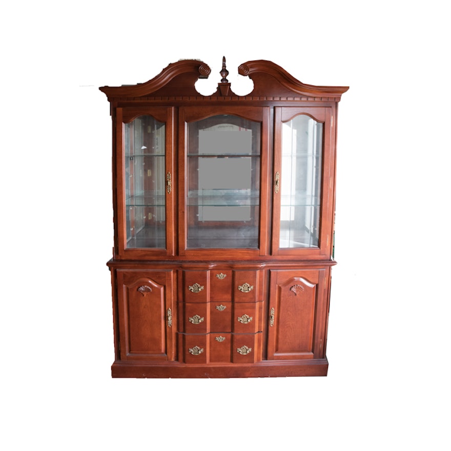 Colonial Style Maple China Cabinet