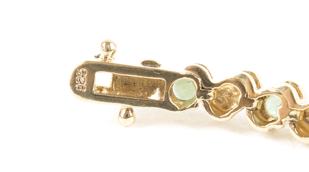 Assortment of Gold Wash on Sterling Silver Jewelry with Gemstones and Diamonds