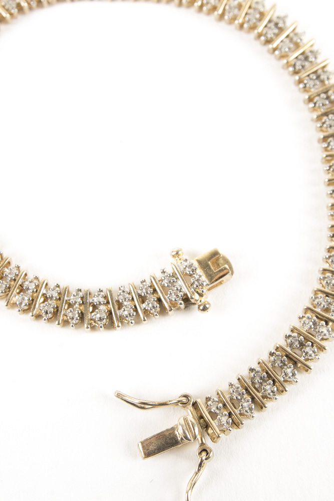 Assortment of Gold Wash on Sterling Silver Jewelry with Gemstones and Diamonds