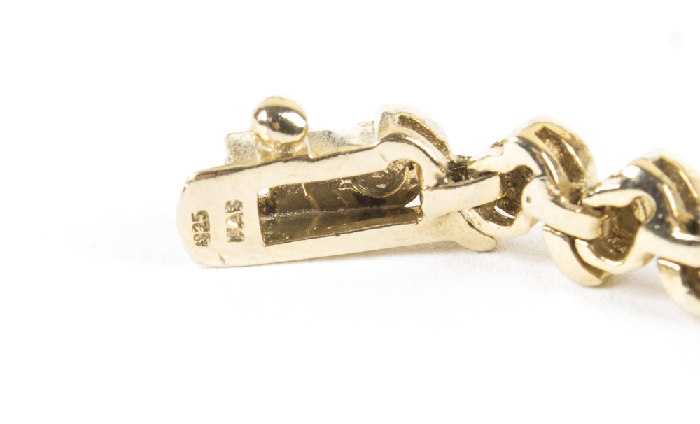 Assortment of Gold Wash on Sterling Silver Jewelry with Gemstones and Diamonds