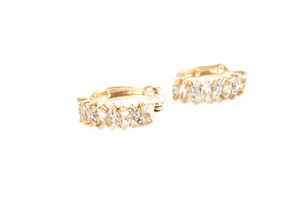 Assortment of Gold Wash on Sterling Silver Jewelry with Gemstones and Diamonds