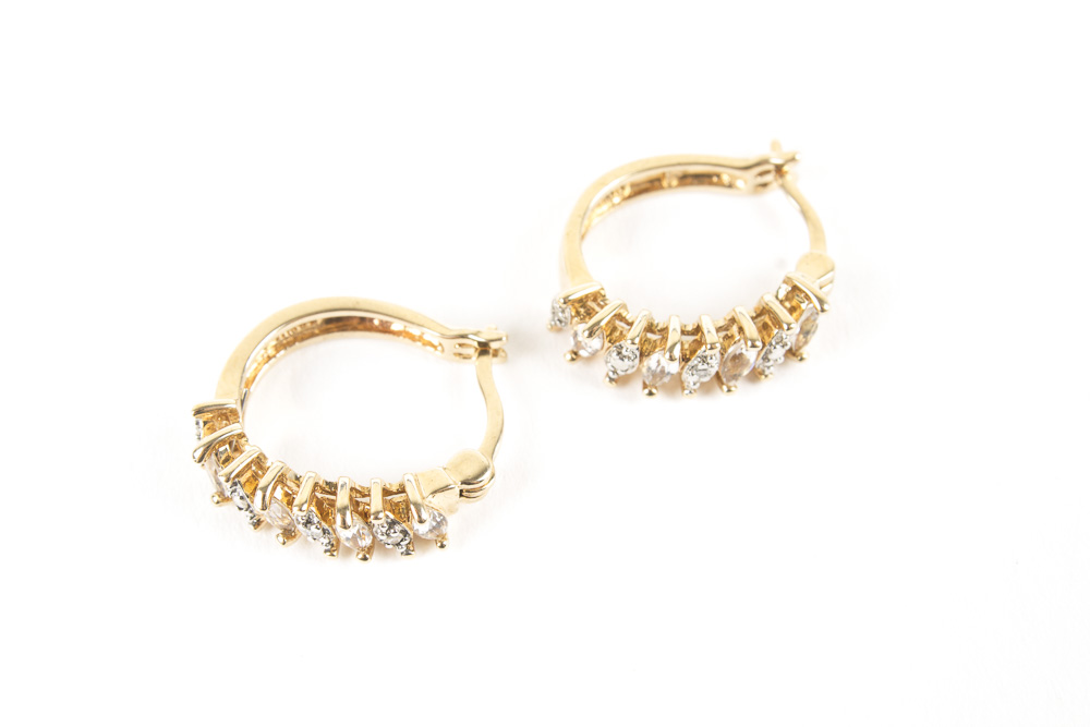 Assortment of Gold Wash on Sterling Silver Jewelry with Gemstones and Diamonds