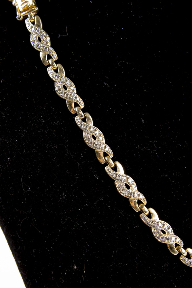 Assortment of Gold Wash on Sterling Silver Jewelry with Gemstones and Diamonds