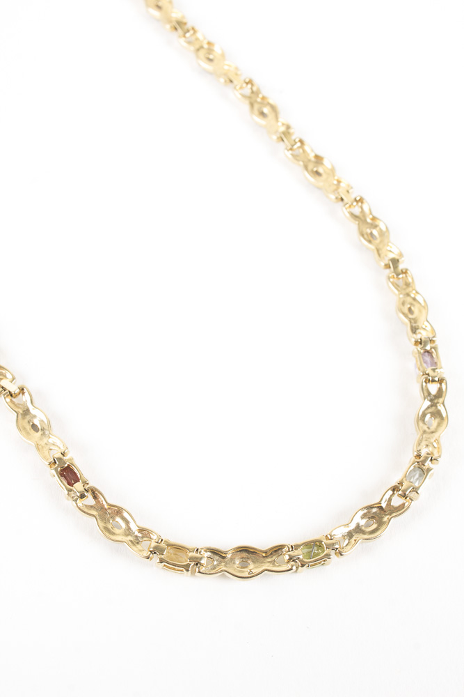 Assortment of Gold Wash on Sterling Silver Jewelry with Gemstones and Diamonds