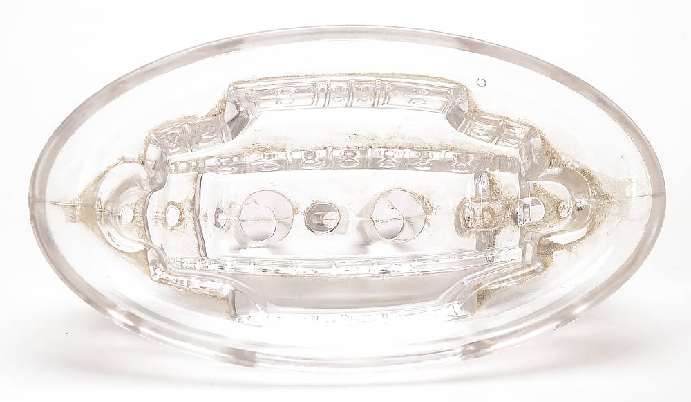 Antique U.S.S. Battleship Maine Glass Candy Container