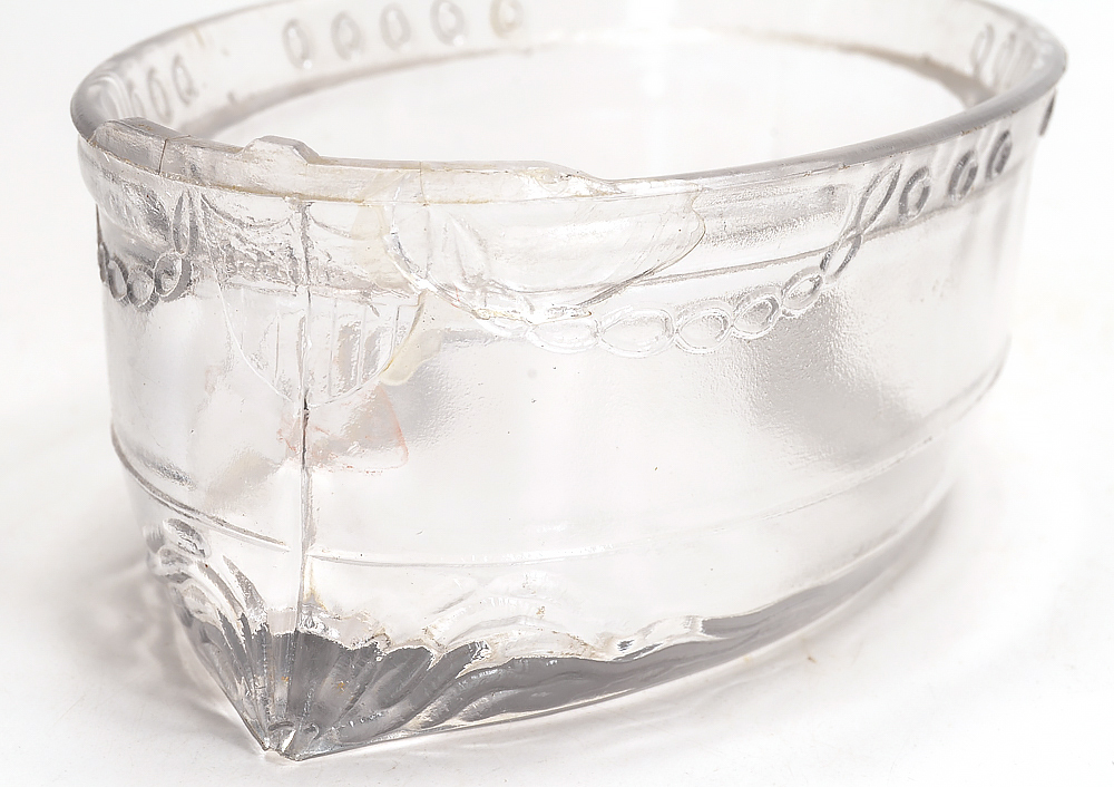 Antique U.S.S. Battleship Maine Glass Candy Container