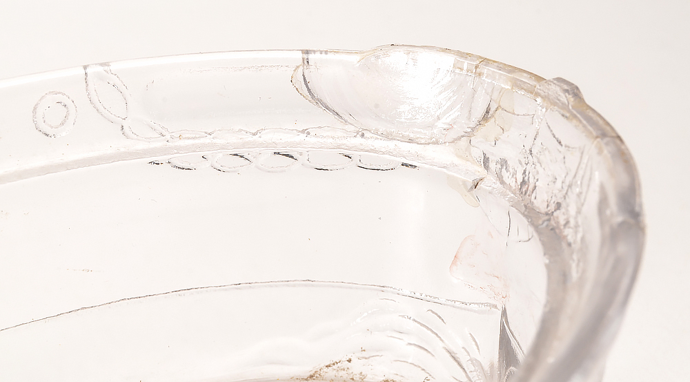 Antique U.S.S. Battleship Maine Glass Candy Container