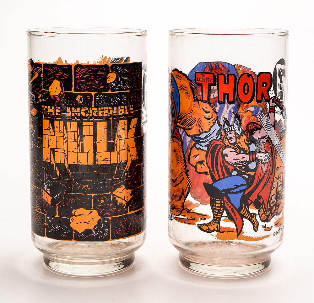 1970s-1980s Character Themed Drinking Glasses