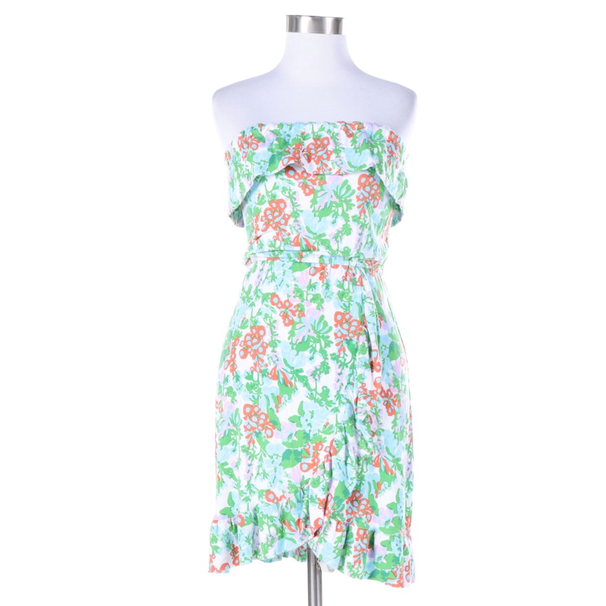 Lilly Pulitzer Floral Print Strapless Dress