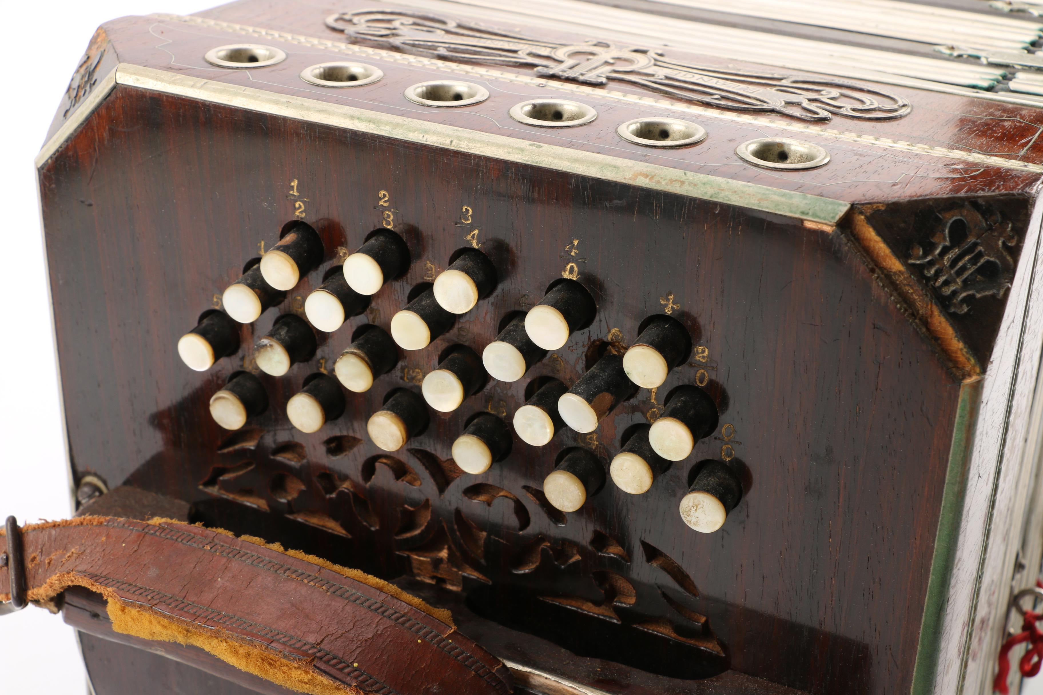Antique F. Lange Chemnitzer Concertina with Case