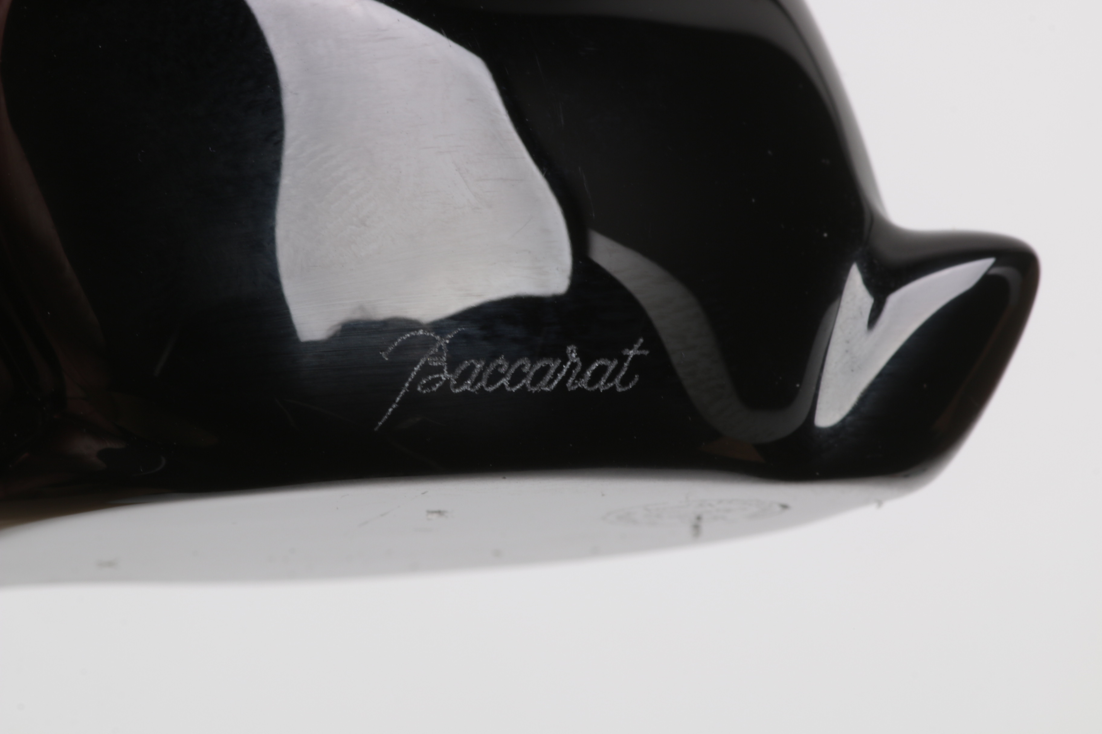 Baccarat Black Crystal Rabbit Figurine