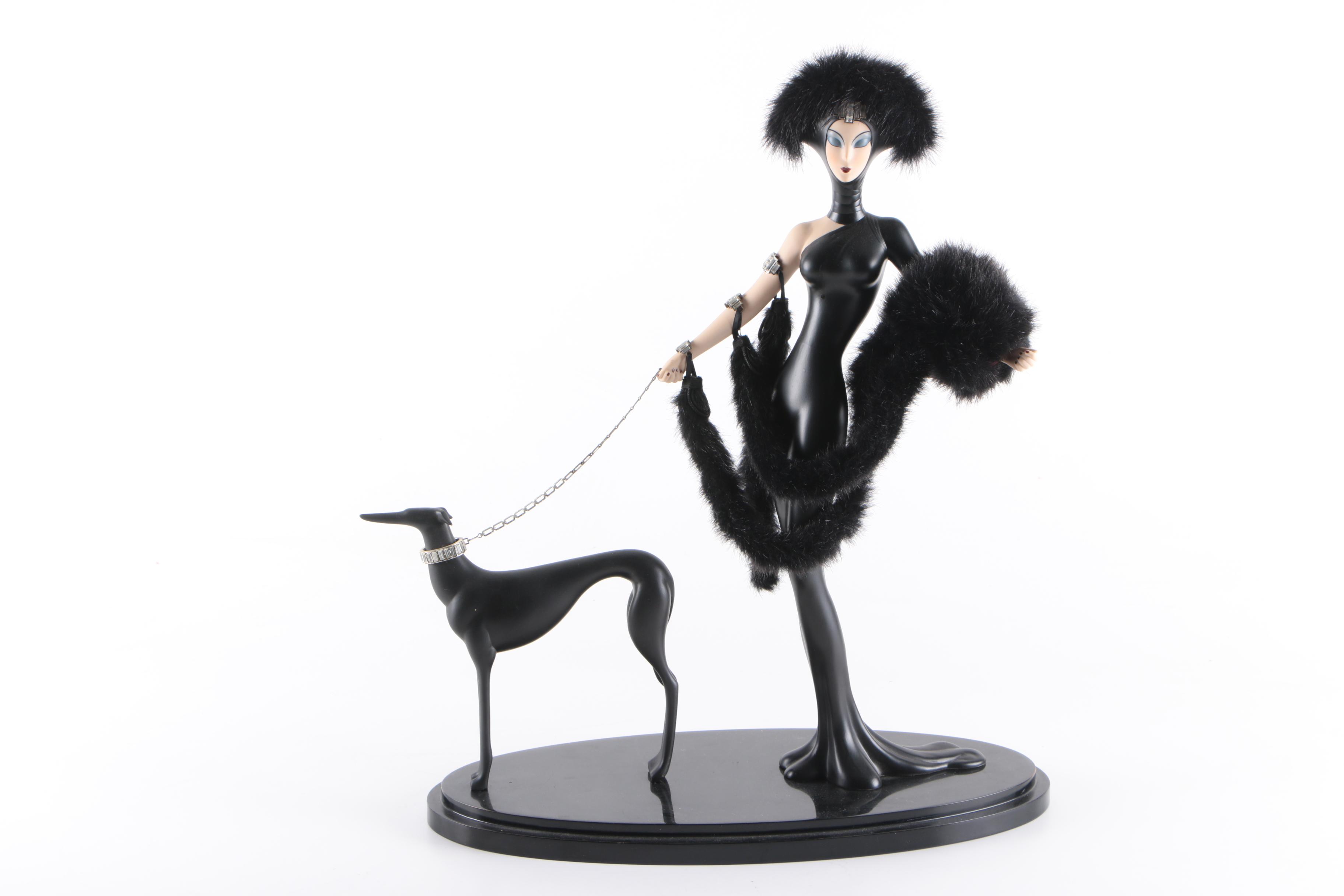 Franklin Mint Erté "Symphony in Black" and Heirloom "Panther"