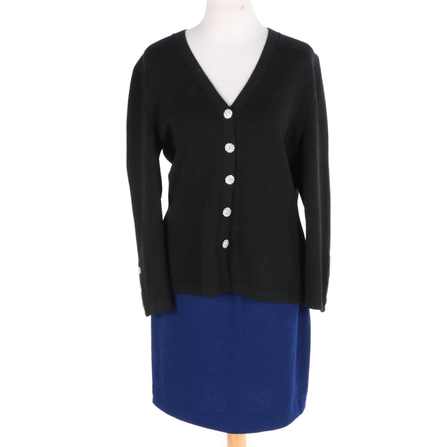 Women's St. John Brand Cardigan and Skirt