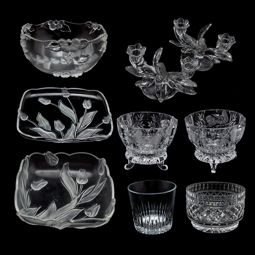Glass Tableware and Candle Holders Including Mikasa