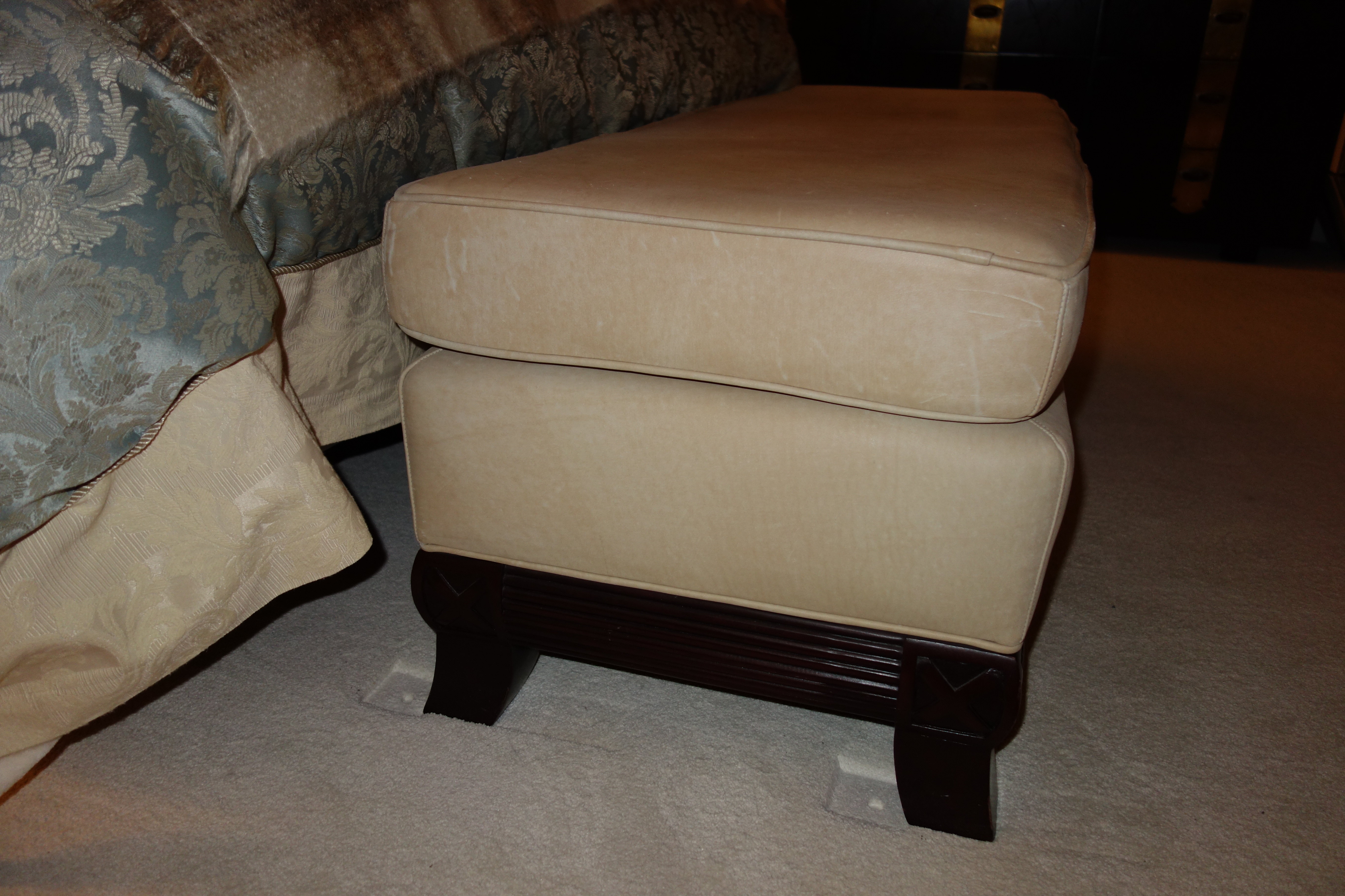 Cream Leather Bench