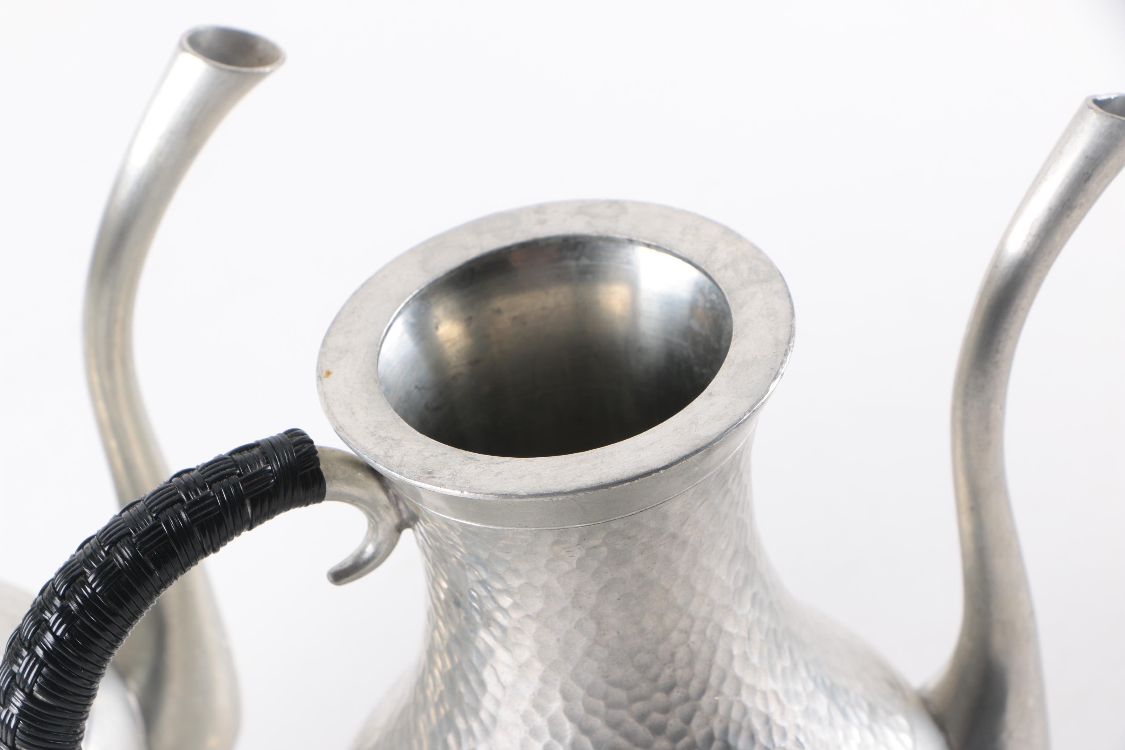 Hammered Indonesian Pewter Tea Service
