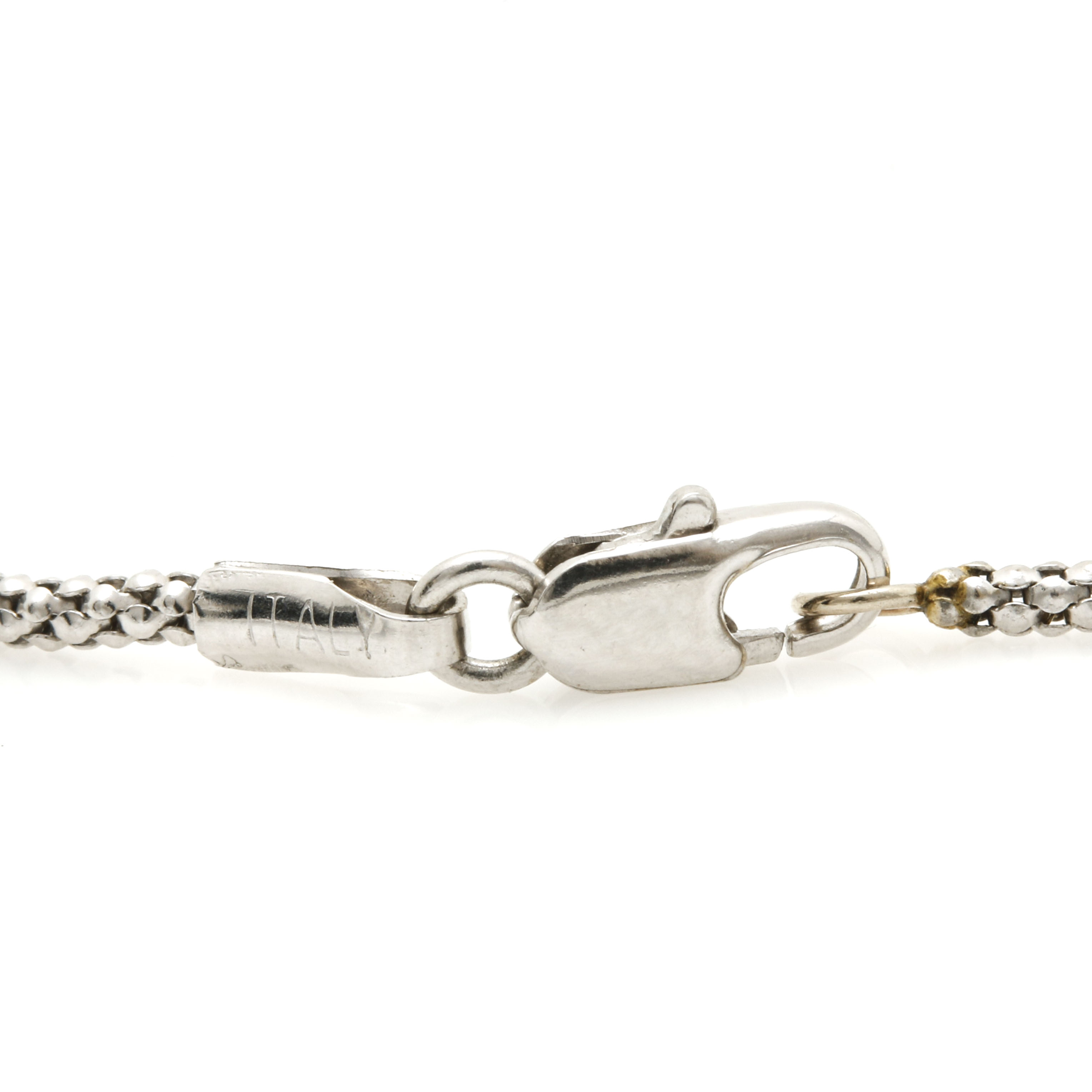 14K White Gold Popcorn Chain Necklace