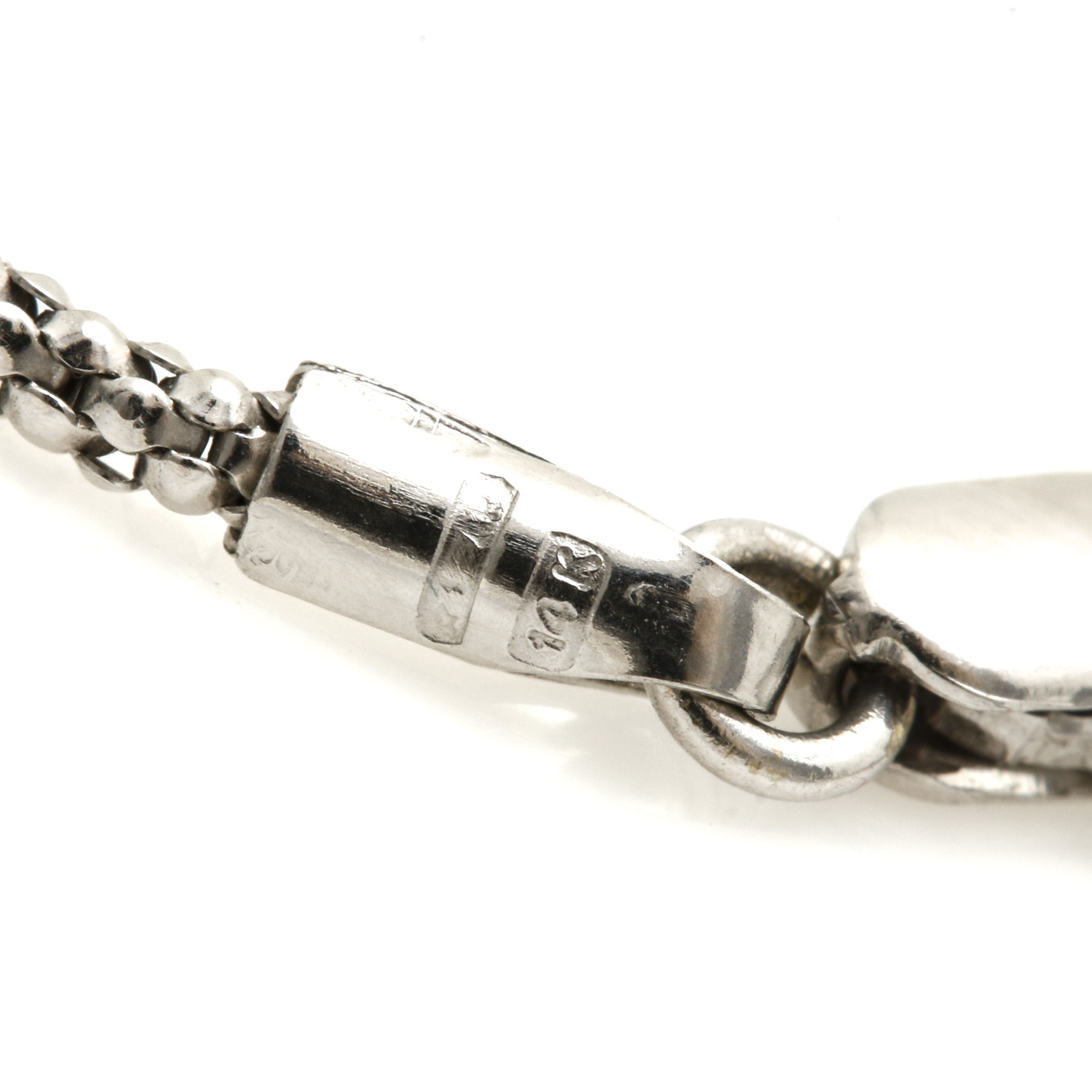 14K White Gold Popcorn Chain Necklace