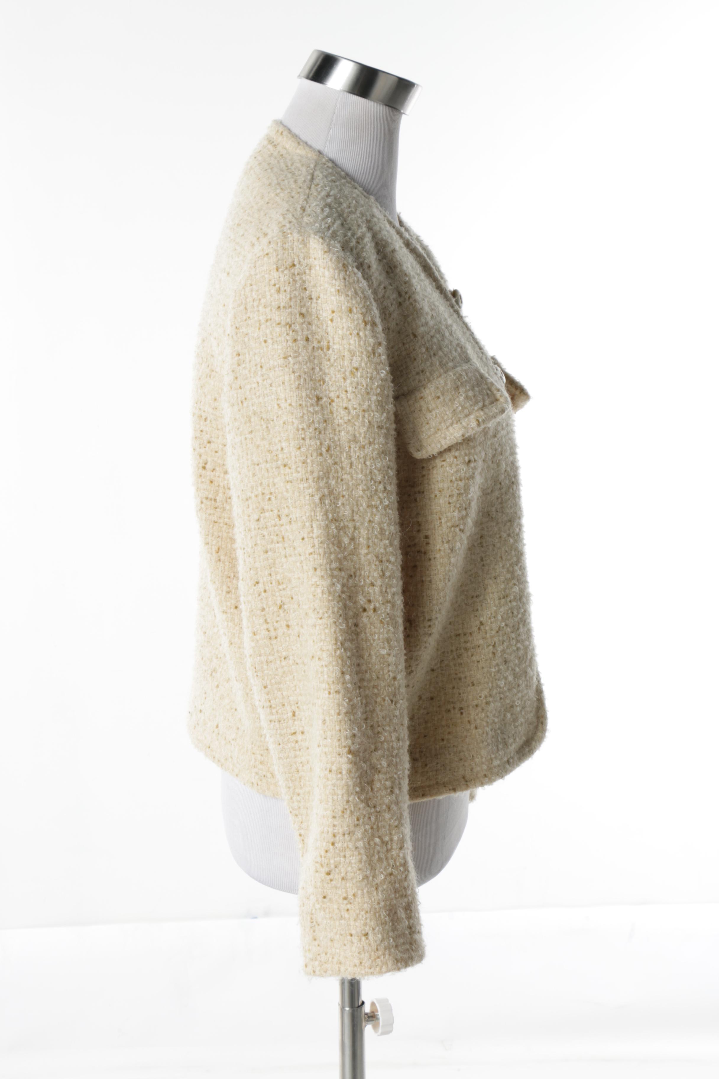 Vintage Saks Fifth Avenue Yellow Tweed Jacket