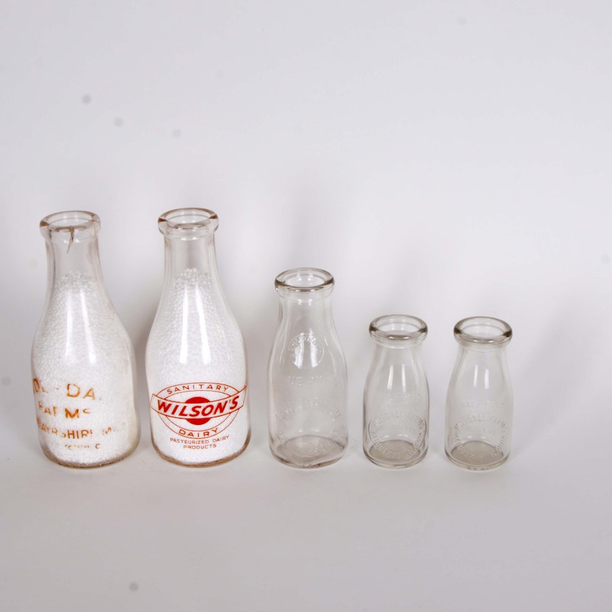 Collection of Vintage Middletown, OH Milk Bottles