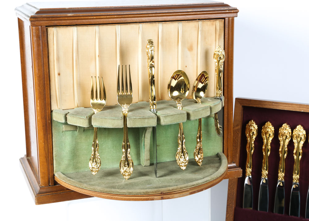 Gorham "La Scala" Gold Plated Sterling Silver Flatware