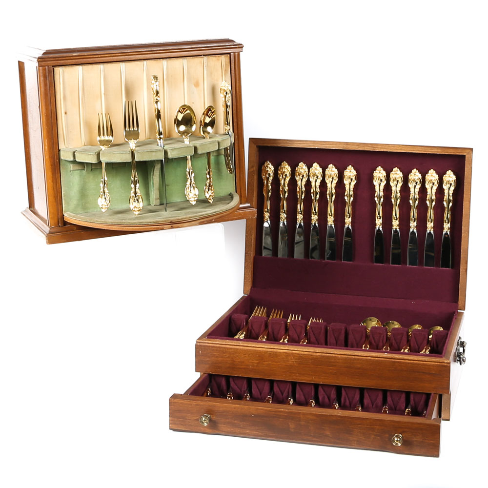 Gorham "La Scala" Gold Plated Sterling Silver Flatware