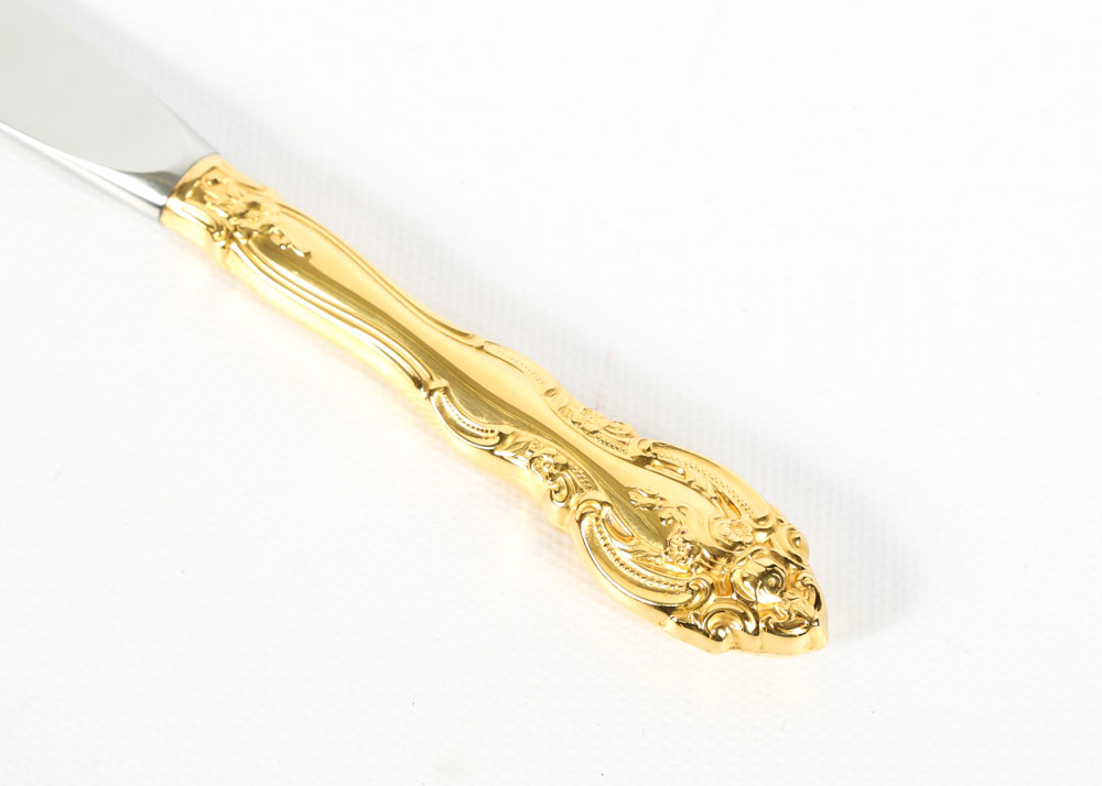 Gorham "La Scala" Gold Plated Sterling Silver Flatware