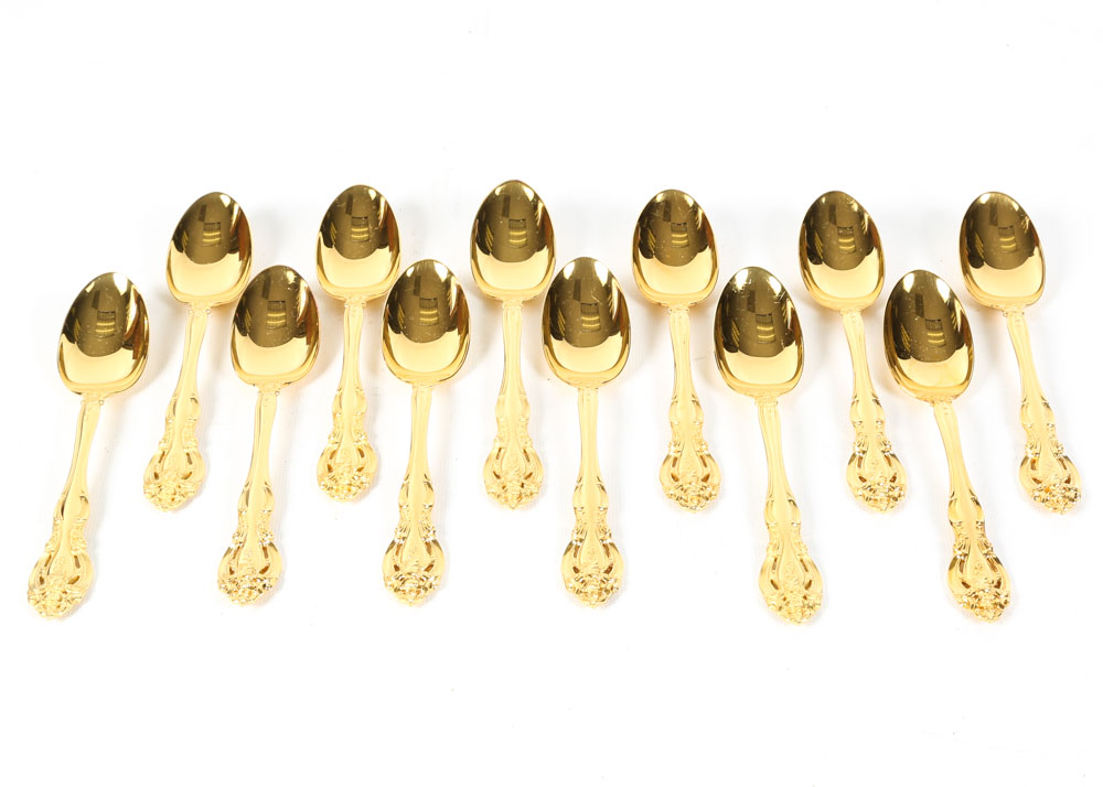 Gorham "La Scala" Gold Plated Sterling Silver Flatware