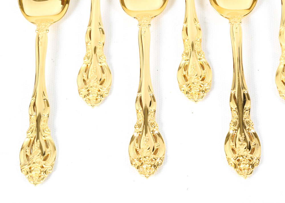 Gorham "La Scala" Gold Plated Sterling Silver Flatware