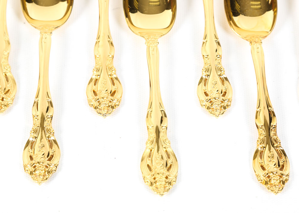 Gorham "La Scala" Gold Plated Sterling Silver Flatware