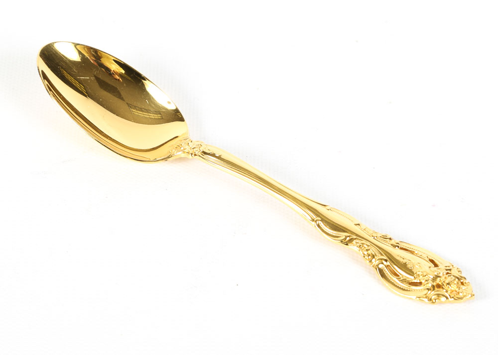 Gorham "La Scala" Gold Plated Sterling Silver Flatware