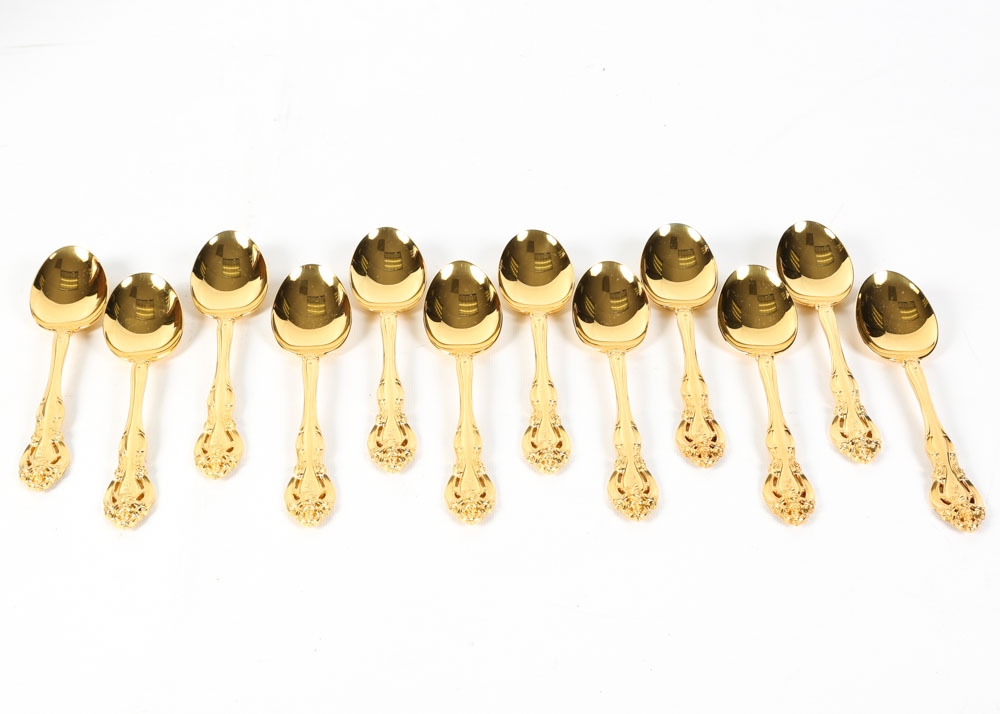 Gorham "La Scala" Gold Plated Sterling Silver Flatware
