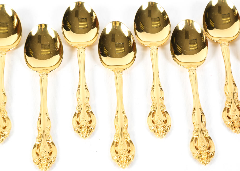 Gorham "La Scala" Gold Plated Sterling Silver Flatware