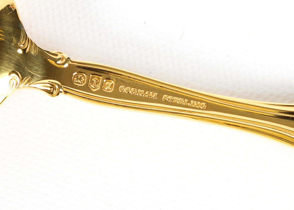 Gorham "La Scala" Gold Plated Sterling Silver Flatware