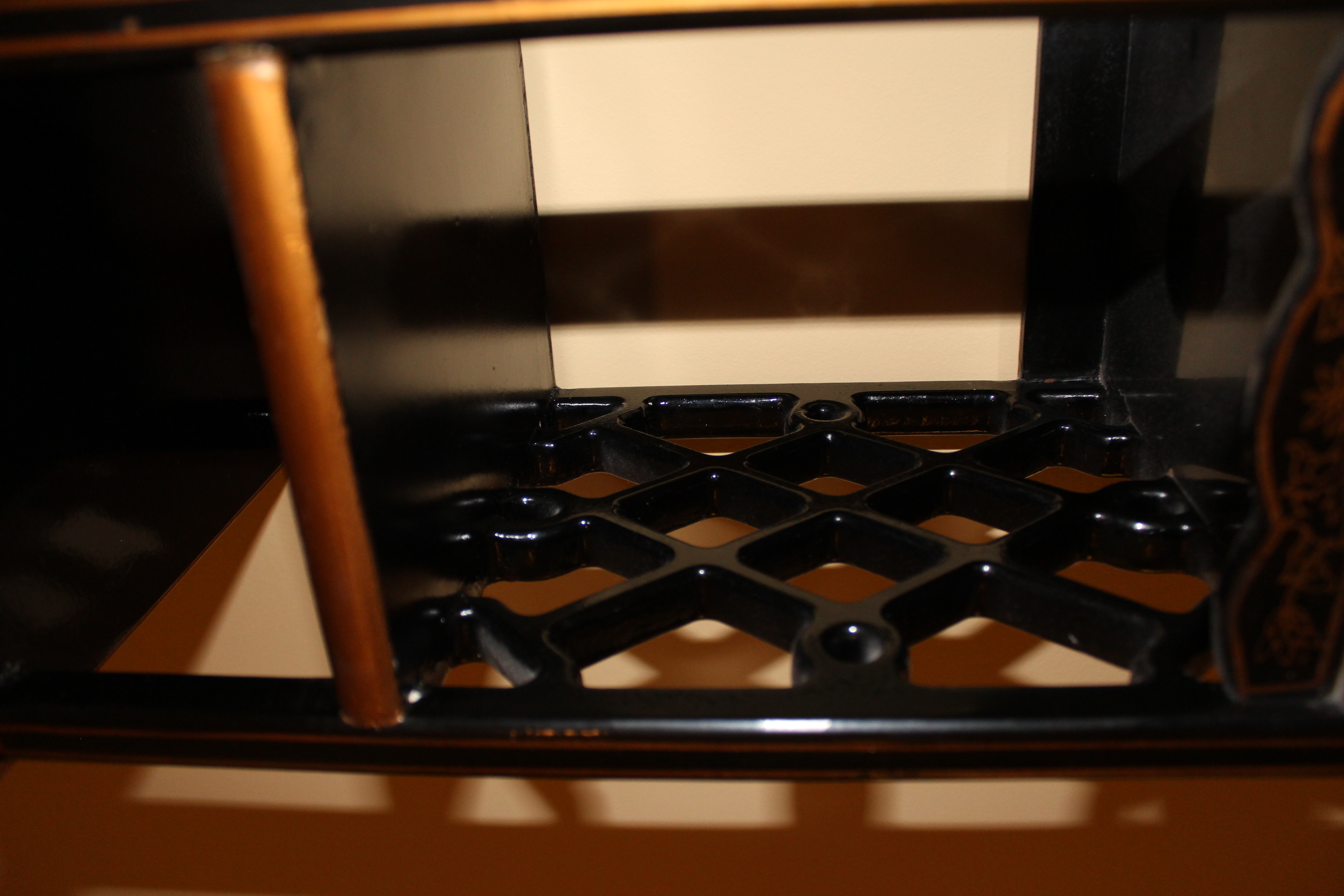 Asian Influence Black and Gold Wall Shelf