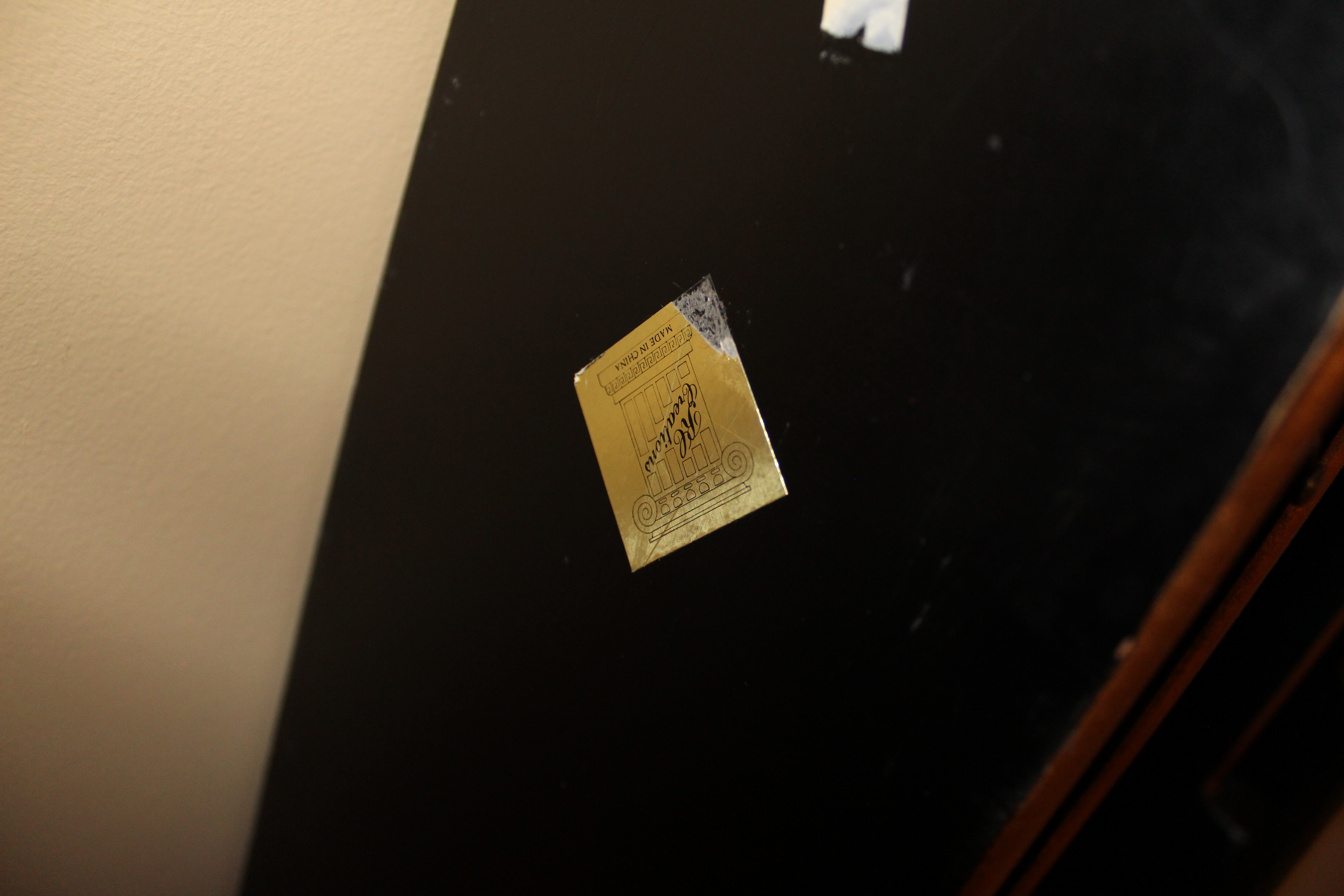 Asian Influence Black and Gold Wall Shelf