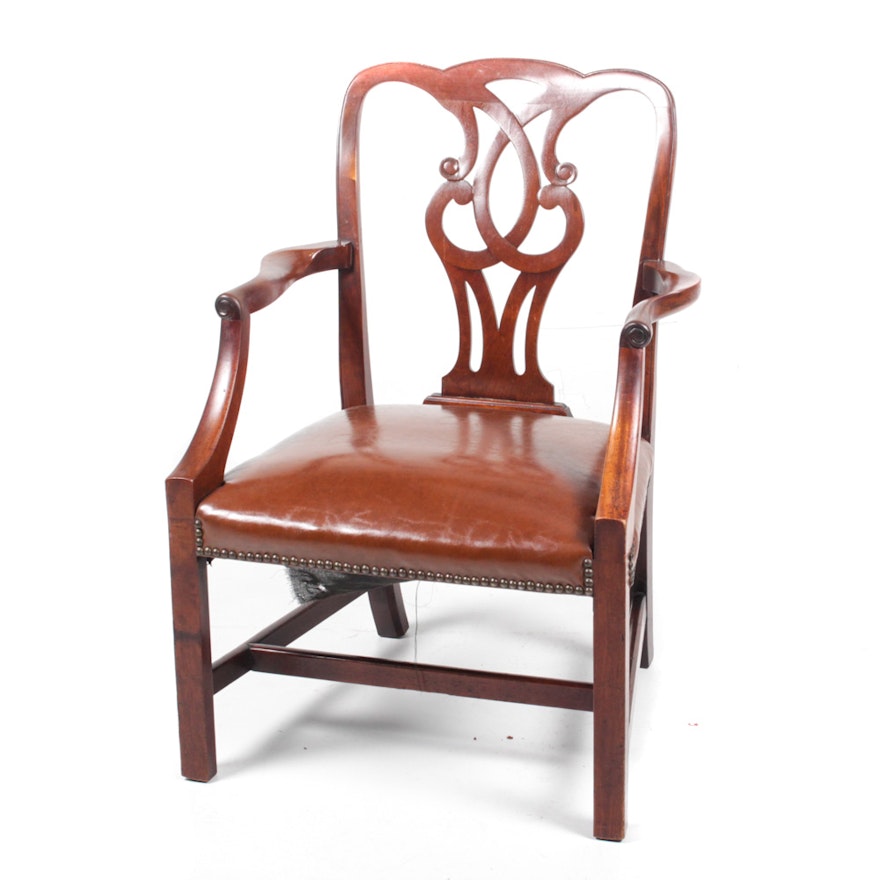 Antique Chippendale Style Mahogany Armchair