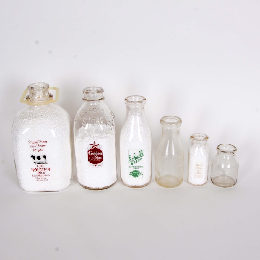 Collection of Vintage Ohio Milk Bottles I