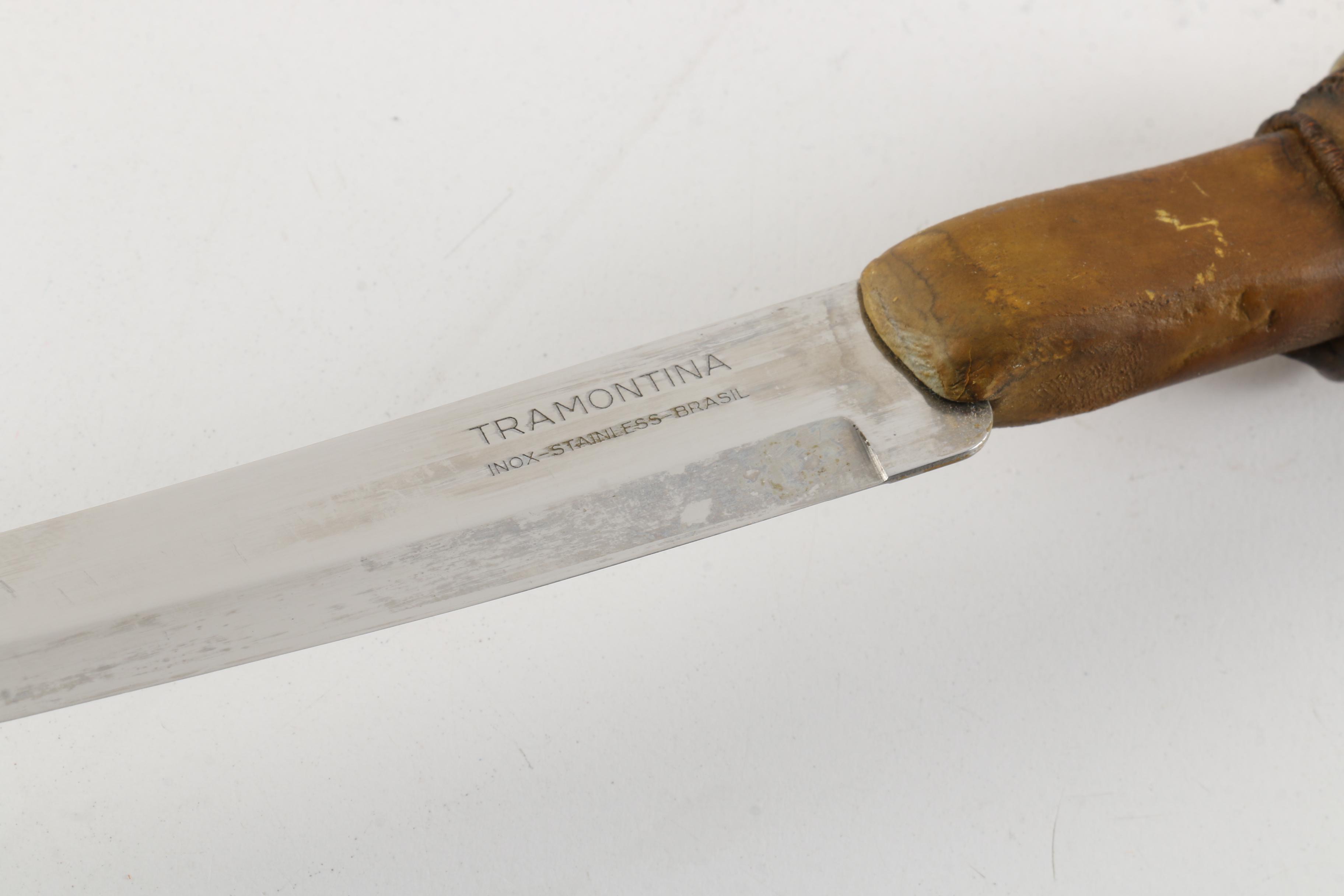 Tramontina Knife with Ceramic Fantasy Inspired Handle and Scabbard