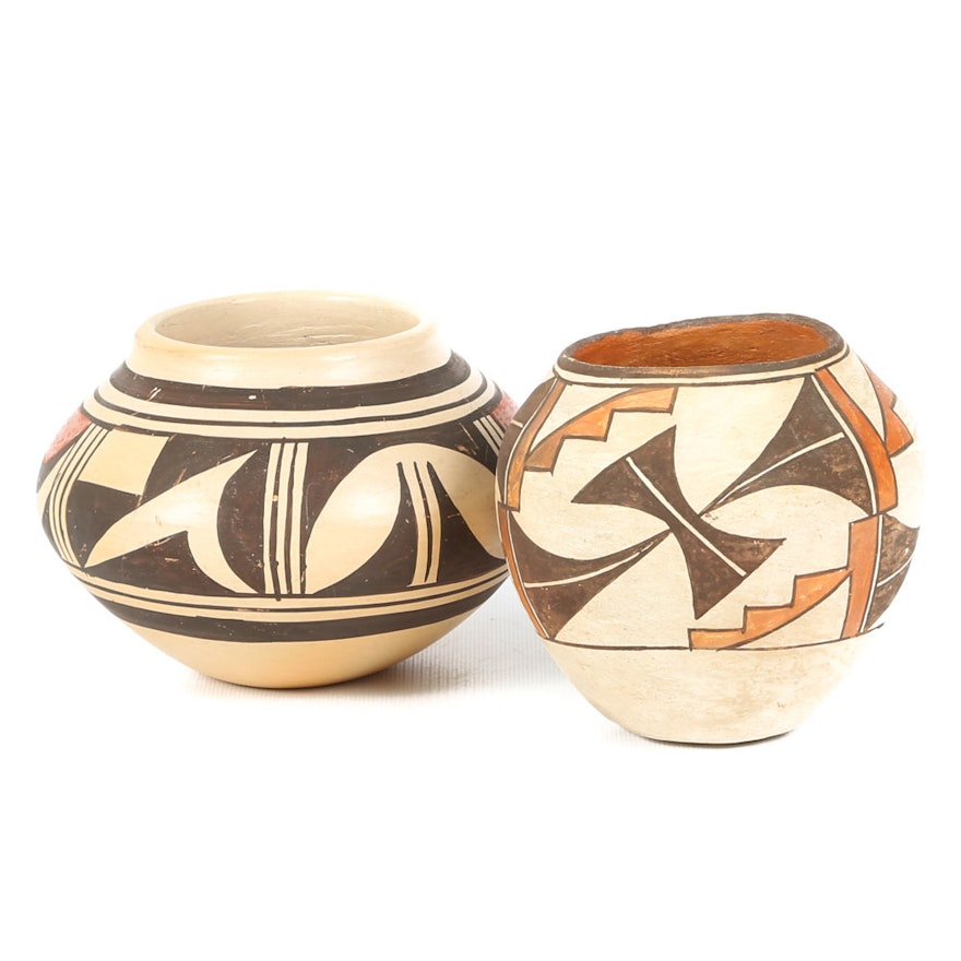 Pair of Vintage Native American Pottery Jars