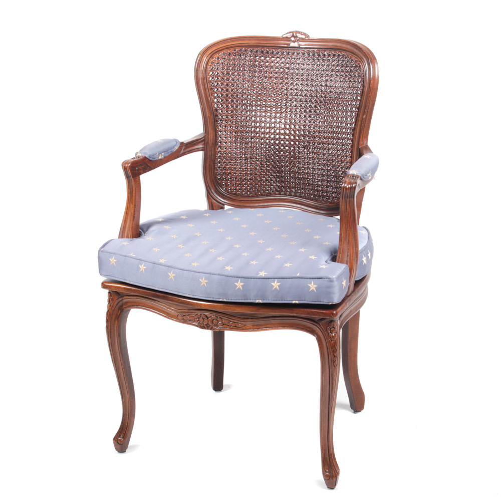 Vintage Cherry Cane Back Armchair