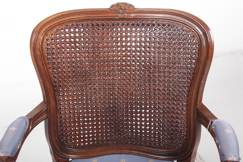 Vintage Cherry Cane Back Armchair